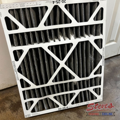 Dirty furnace filter, Steve's Heating & Cooling, Riverside, MO